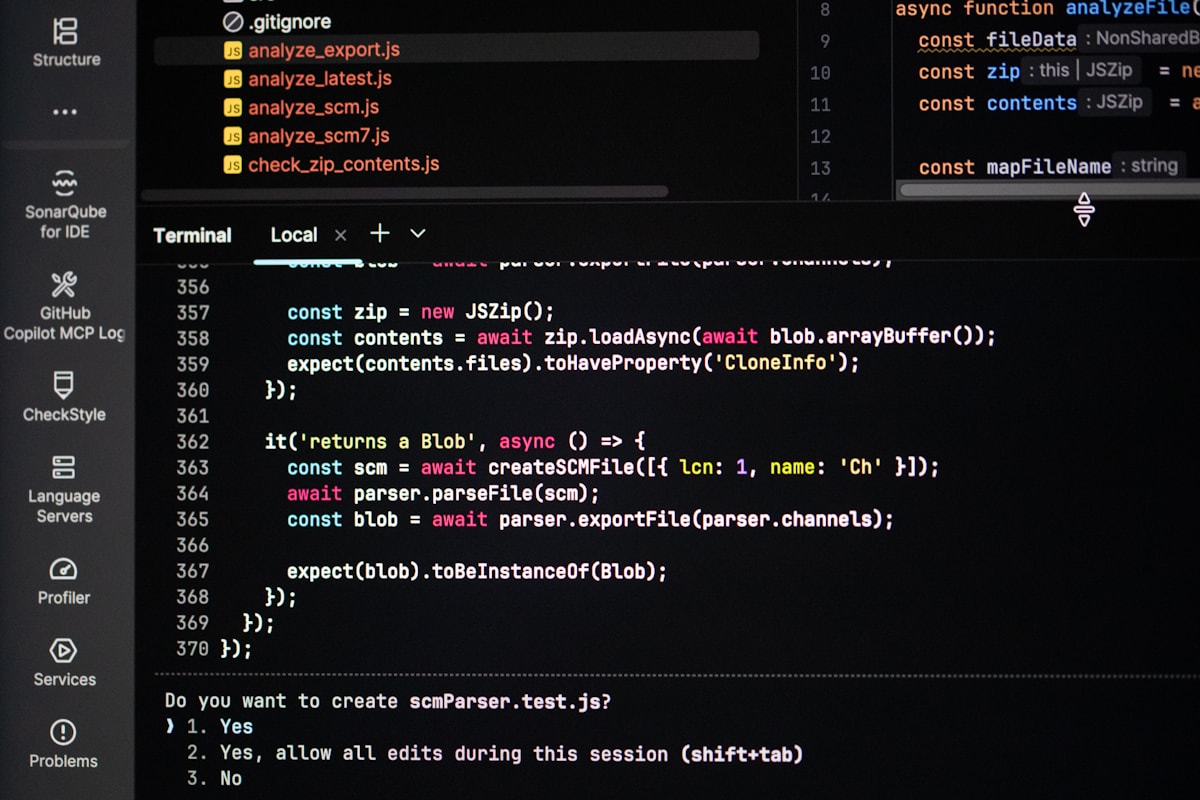 Lines of code displayed on a dark-themed computer screen.