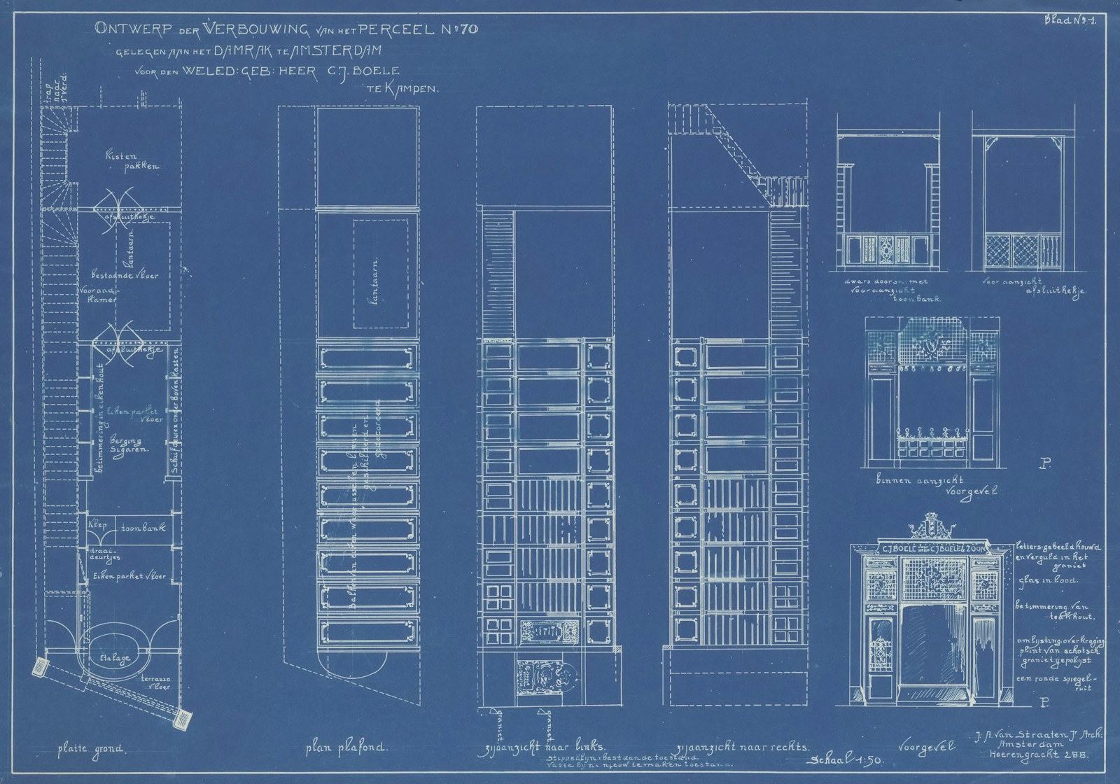 An architectural blueprint of a multi-storey building.