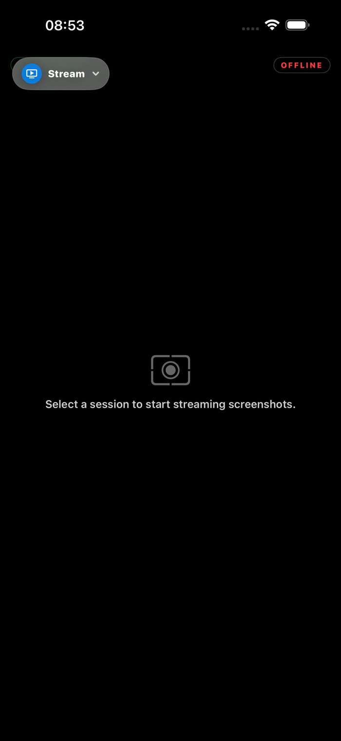 Live screenshot feed from the simulator's cockpit camera
