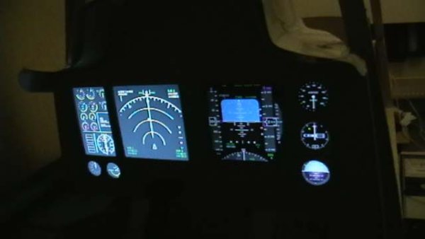 Apache AH64 cockpit when lit
